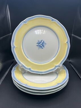 Villeroy & Boch Casa Azul Limone Salad Plates 8 2/16” Set Of 4 Nice